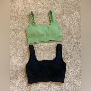 2 amazon cropped ribbed seamless tank tops (never worn)